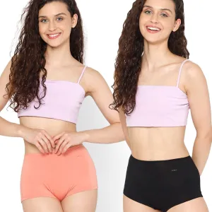 Mush Bamboo Boyshort Panties for Women | Ultra Soft Underwear | Breathable, Anti-Odor, Seamless & All Day Comfort Pack of 2