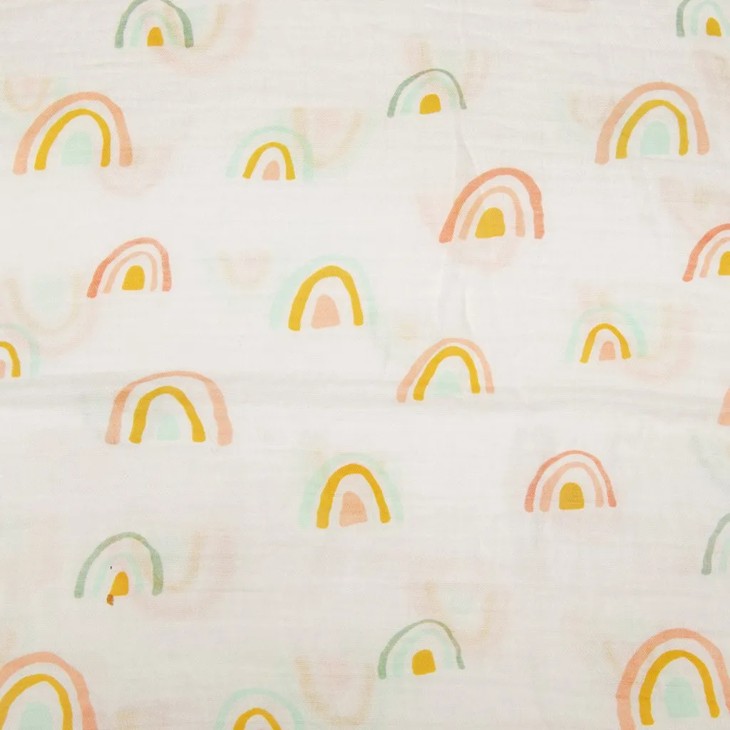 muslin Swaddle - Pastel Rainbow