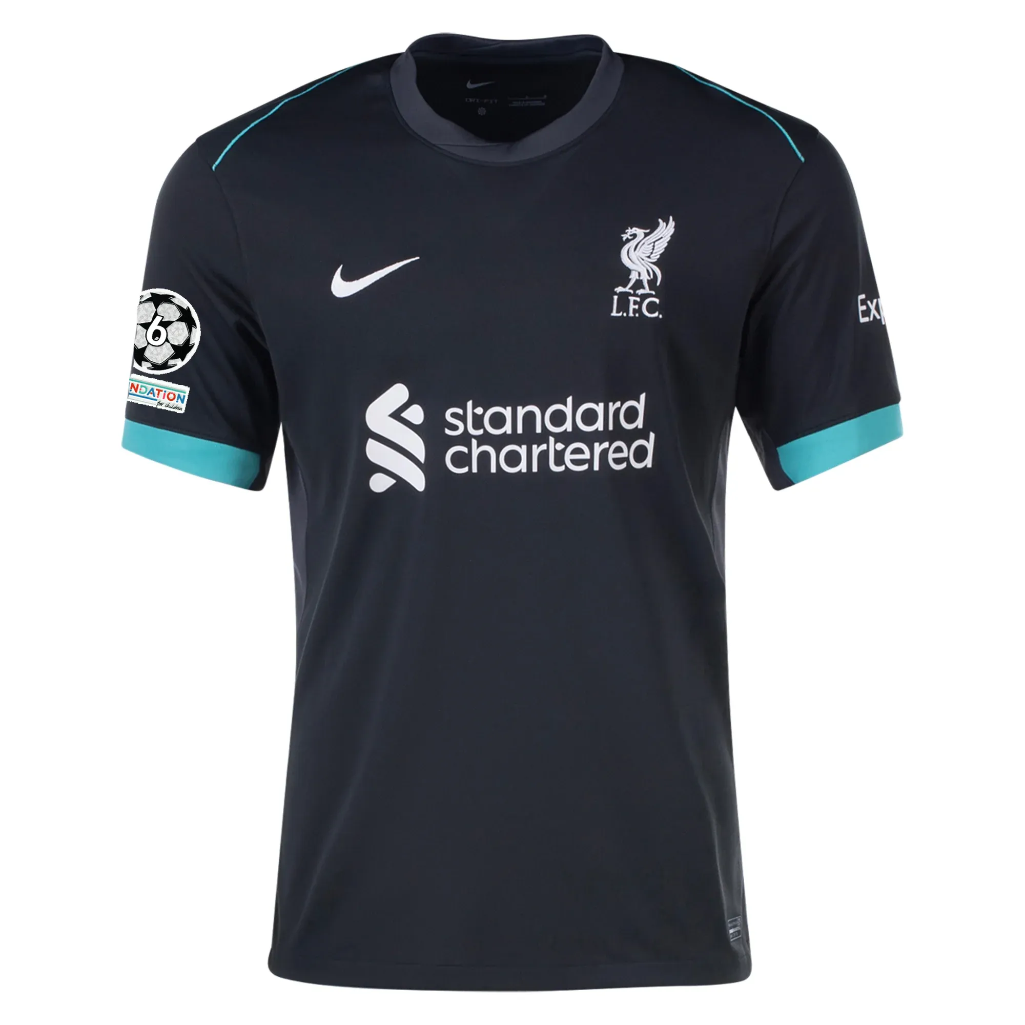 Nike Liverpool Joe Gomez Away Jersey w/ Champions League Patches 24/25 (Night Forest/Washed Teal)