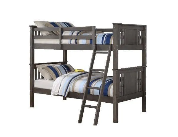 Patrick Grey Twin over Twin Bunk Bed