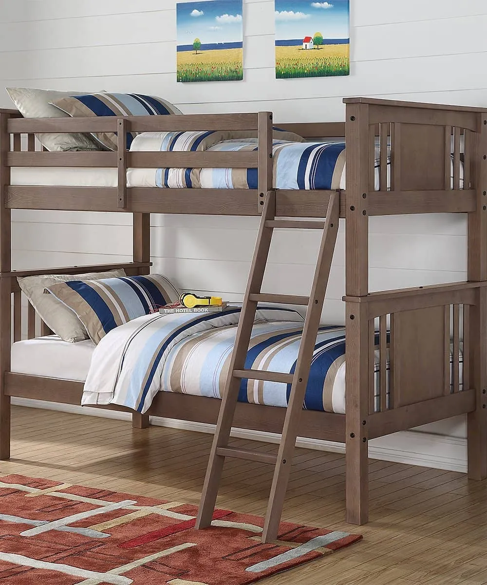 Patrick Grey Twin over Twin Bunk Bed