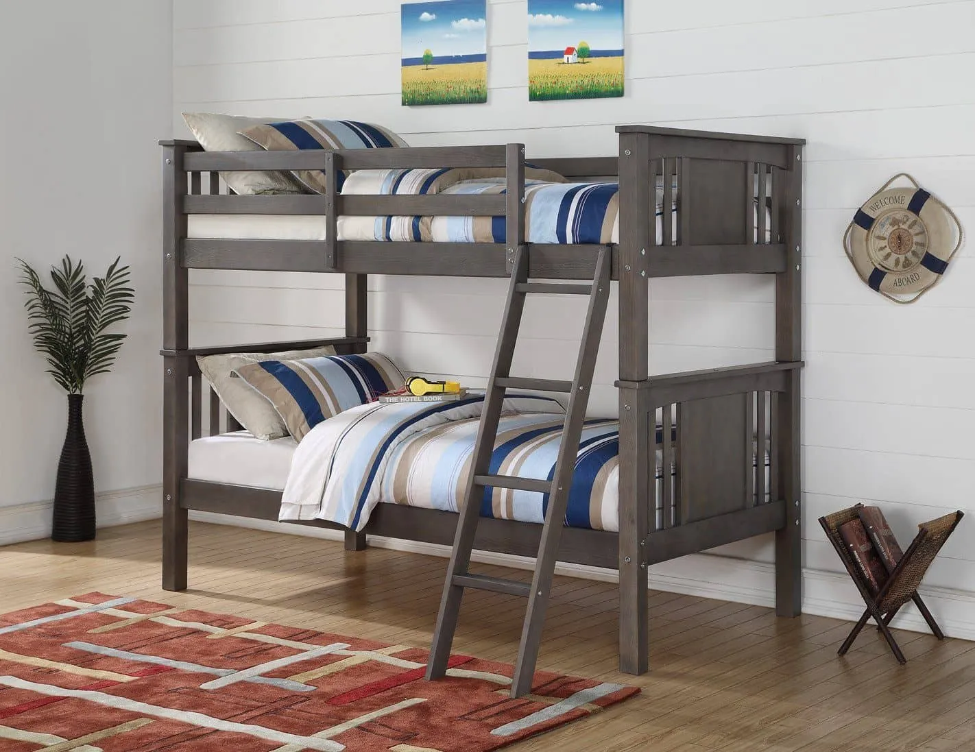 Patrick Grey Twin over Twin Bunk Bed