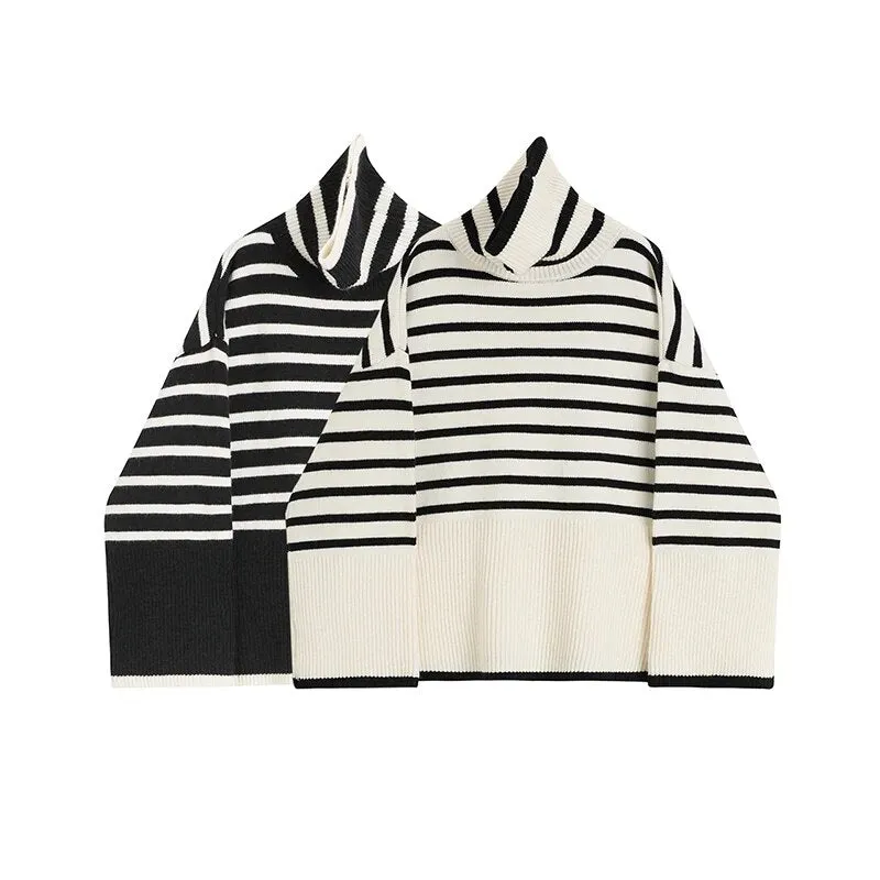 Pre Order:  Classic Turtleneck Striped Sweater