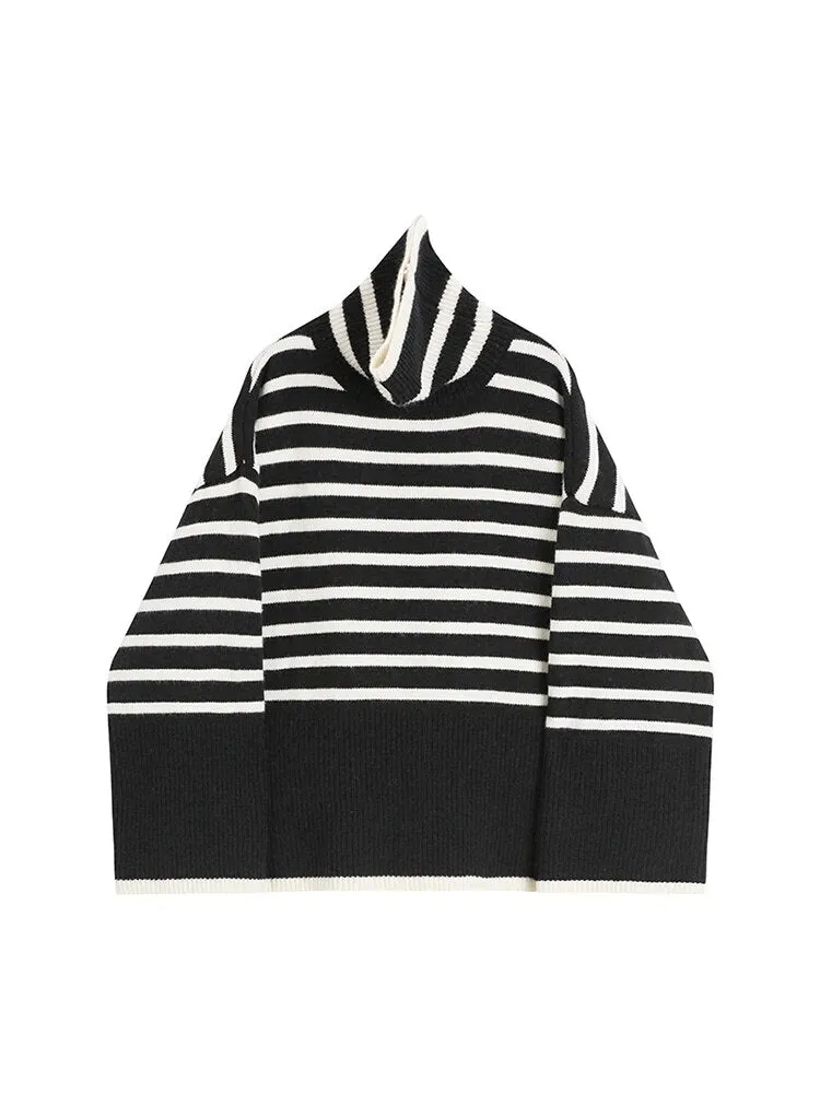 Pre Order:  Classic Turtleneck Striped Sweater