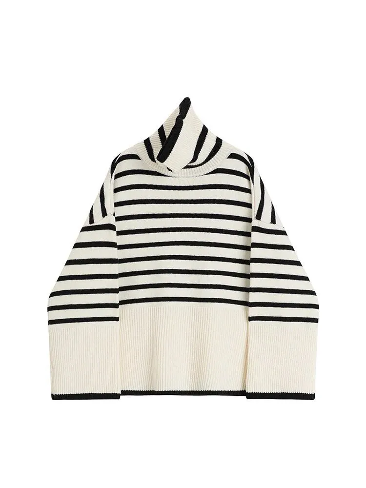 Pre Order:  Classic Turtleneck Striped Sweater