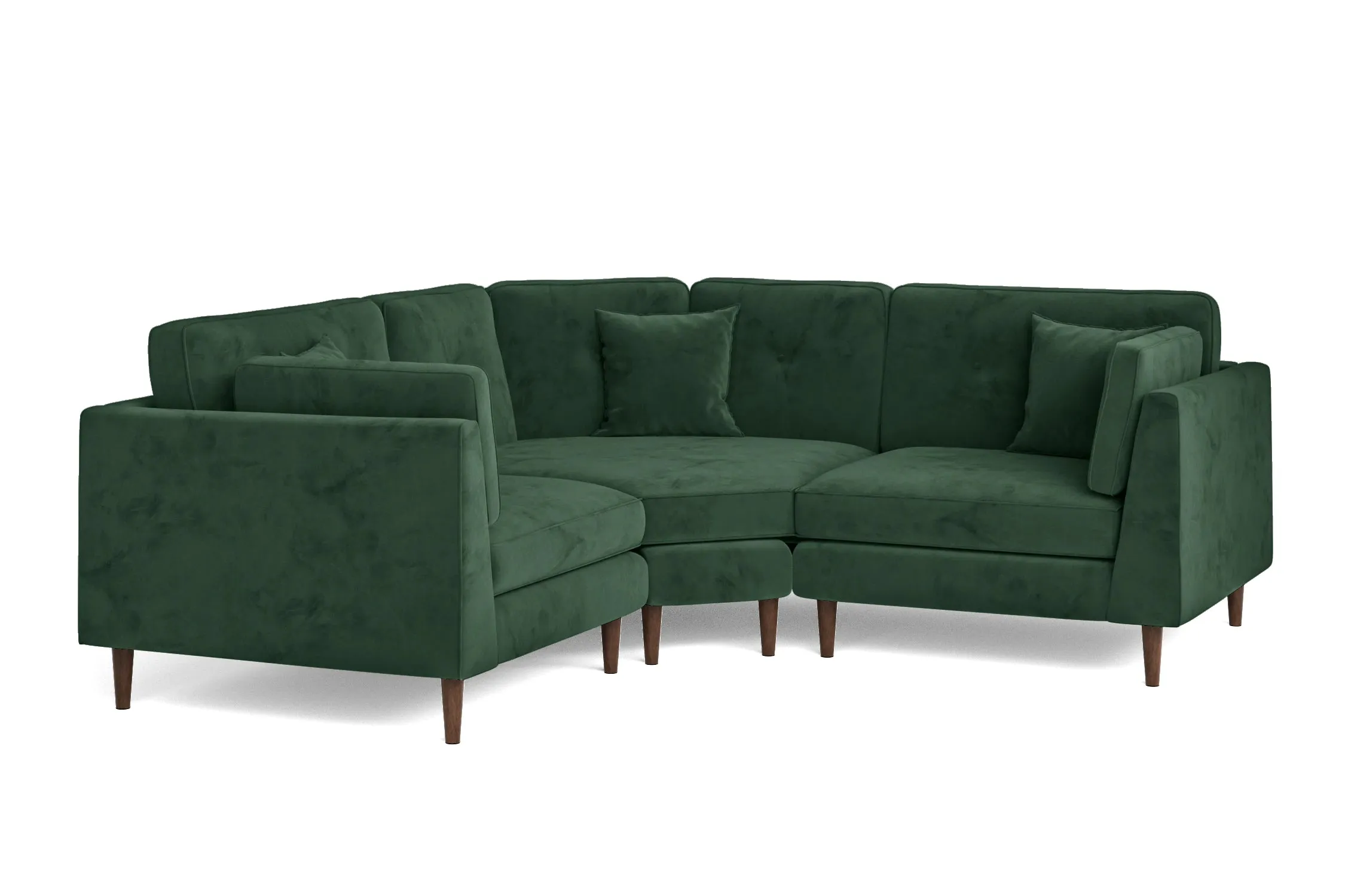 Ragusa 3 Seater Corner Sofa Green Velvet