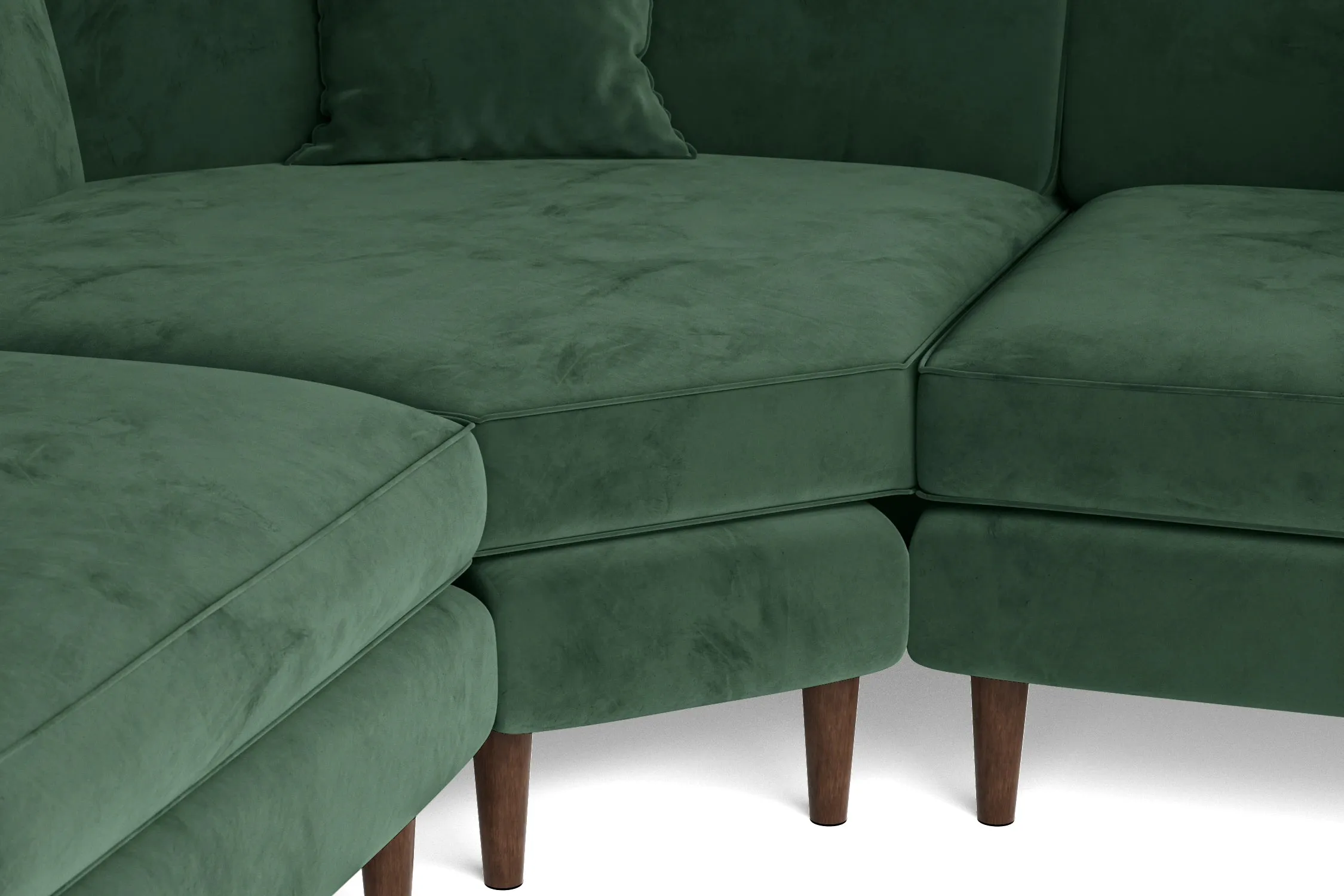 Ragusa 3 Seater Corner Sofa Green Velvet