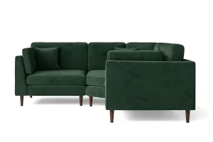 Ragusa 3 Seater Corner Sofa Green Velvet