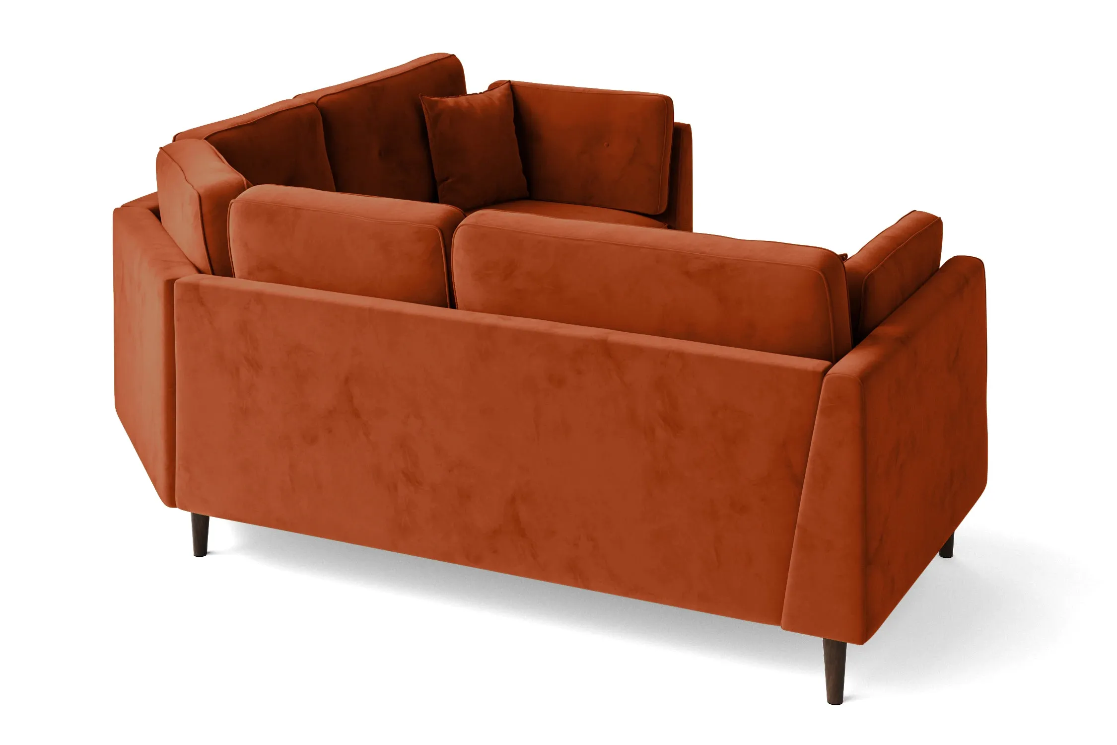 Ragusa 3 Seater Corner Sofa Orange Velvet