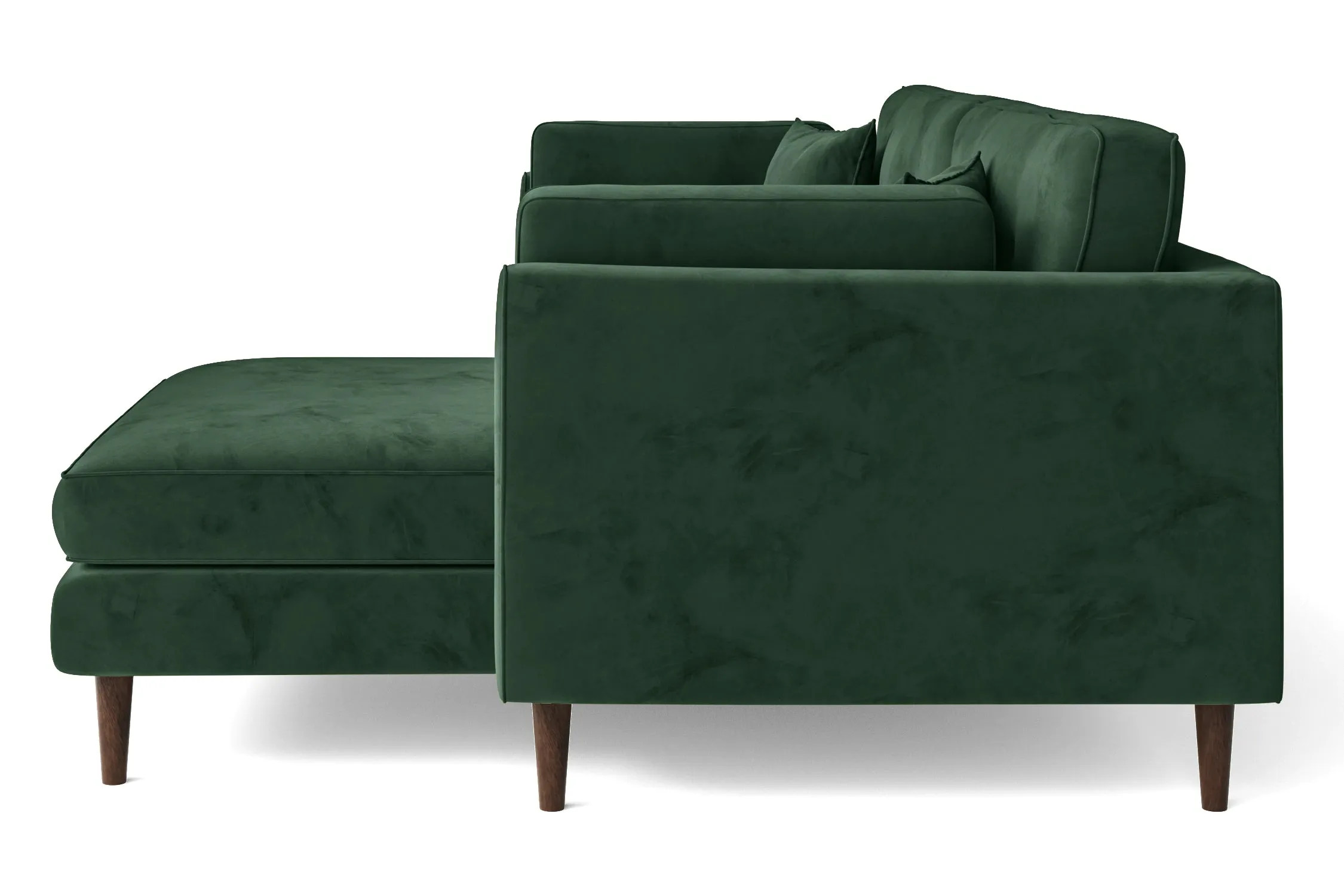 Ragusa 3 Seater Right Hand Facing Chaise Lounge Corner Sofa Green Velvet