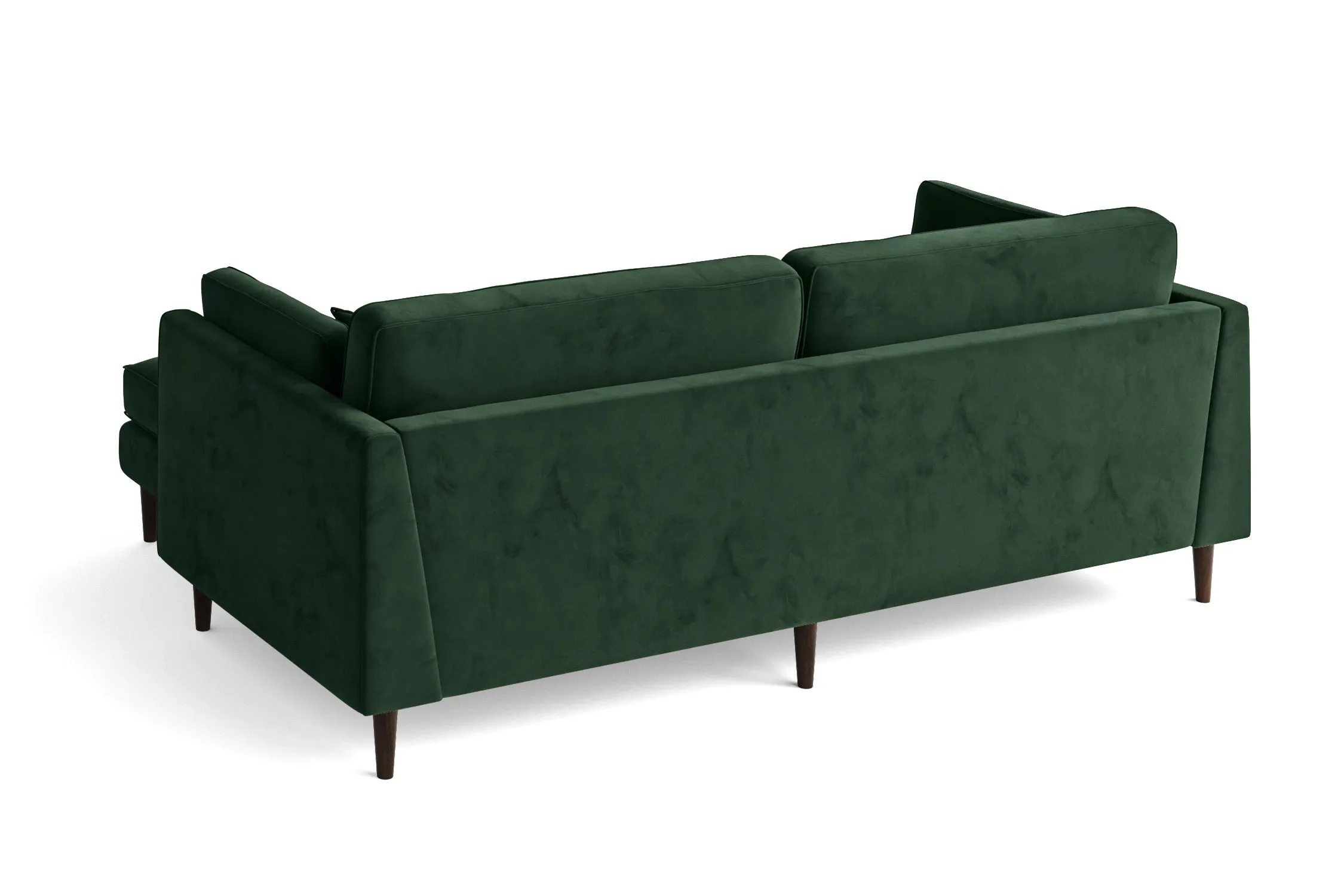 Ragusa 3 Seater Right Hand Facing Chaise Lounge Corner Sofa Green Velvet