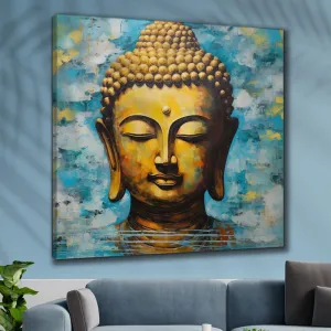 SAF paintings Wooden Framed Lord Buddha Canvas Wall Painting for Home Décor And Office||For Bedroom,Living Room Home wall and Office Interior 24X24Inch and Office CR-270