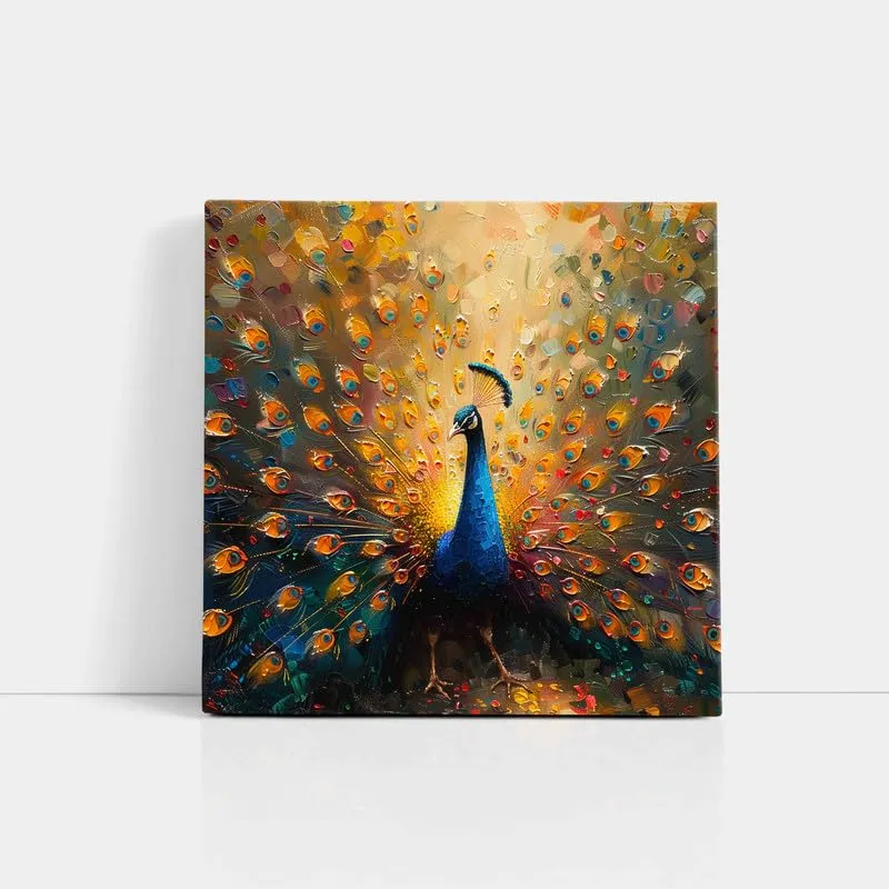 SAF Wooden Framed Peacock Canvas Wall decor Painting for Home and office || Home décor Painting,Living Room, Bedroom,Office Room Decor - Painting for Wall DecorationCV-38112