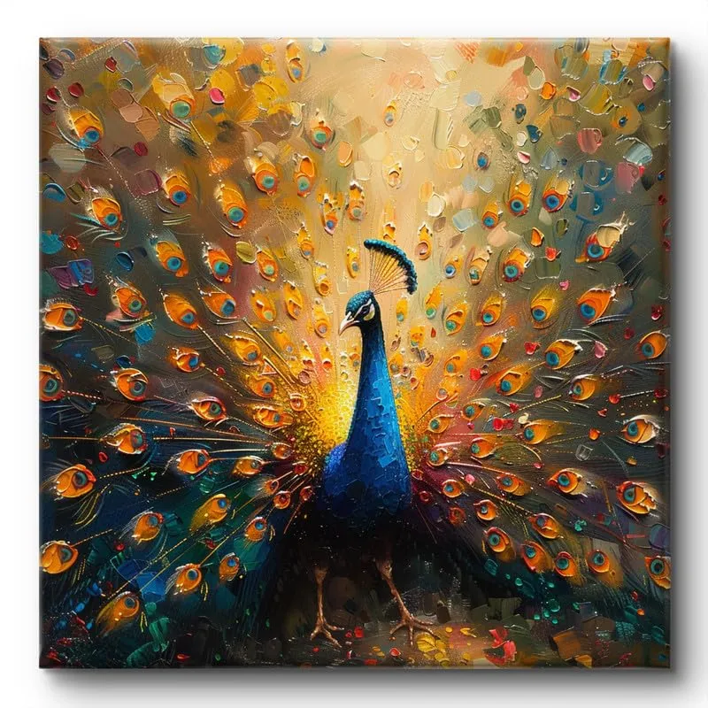 SAF Wooden Framed Peacock Canvas Wall decor Painting for Home and office || Home décor Painting,Living Room, Bedroom,Office Room Decor - Painting for Wall DecorationCV-38112