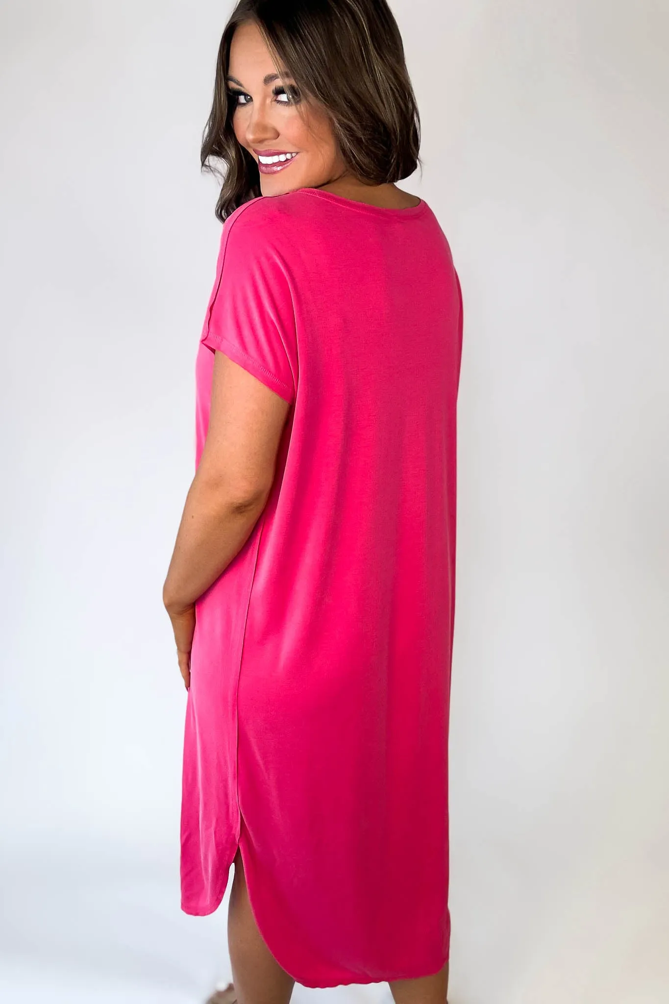 Super Soft Raspberry Midi Dress