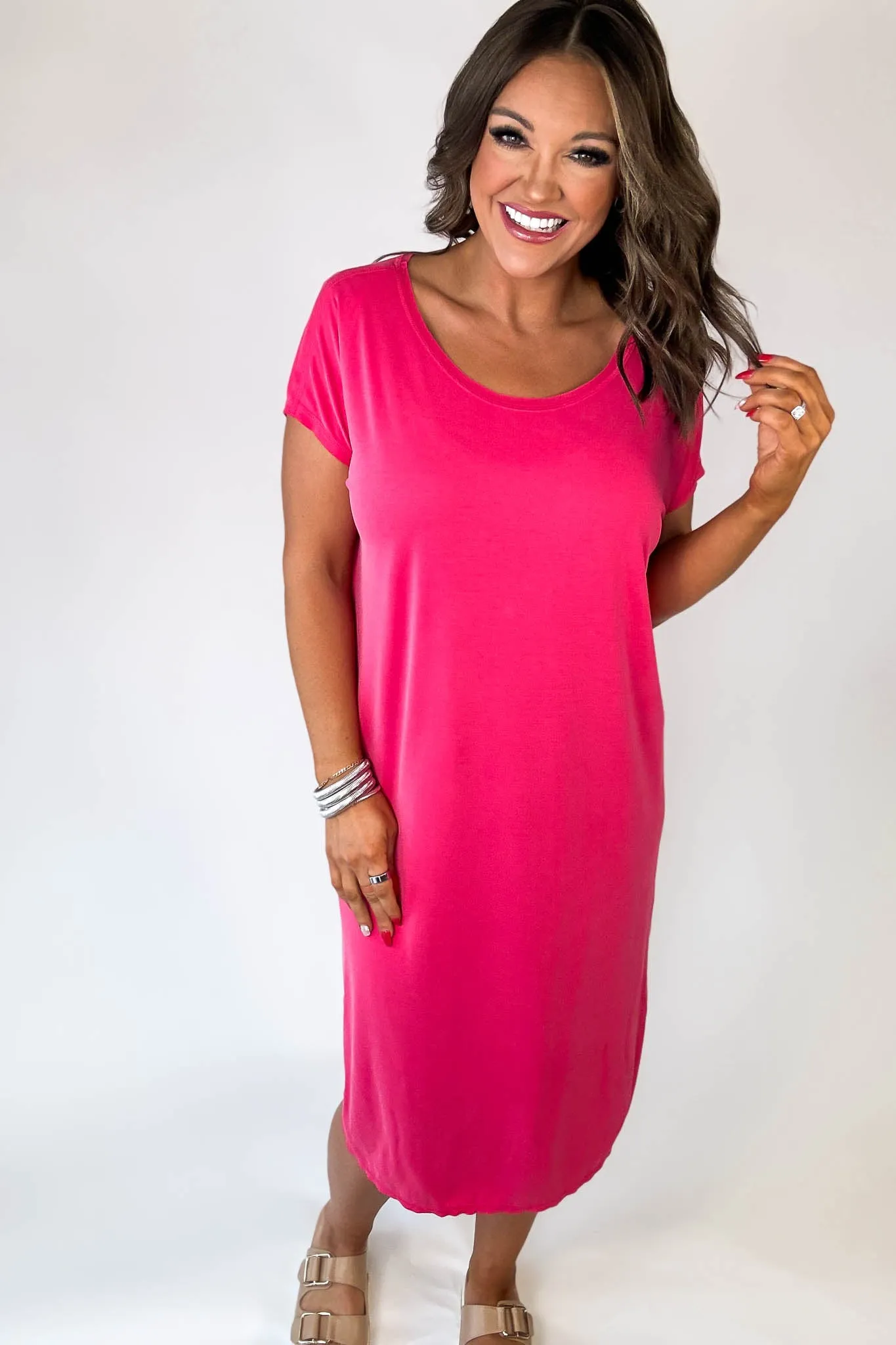 Super Soft Raspberry Midi Dress