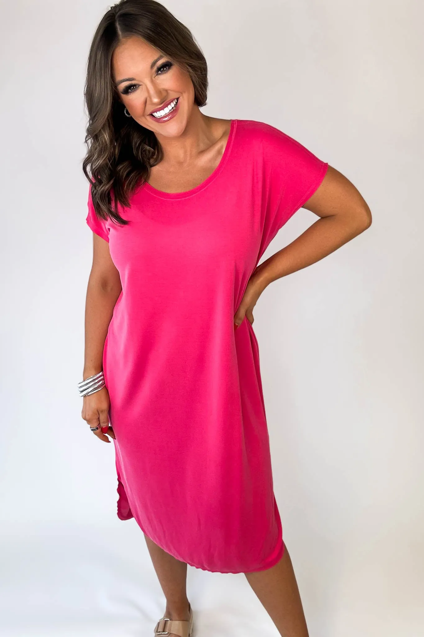 Super Soft Raspberry Midi Dress