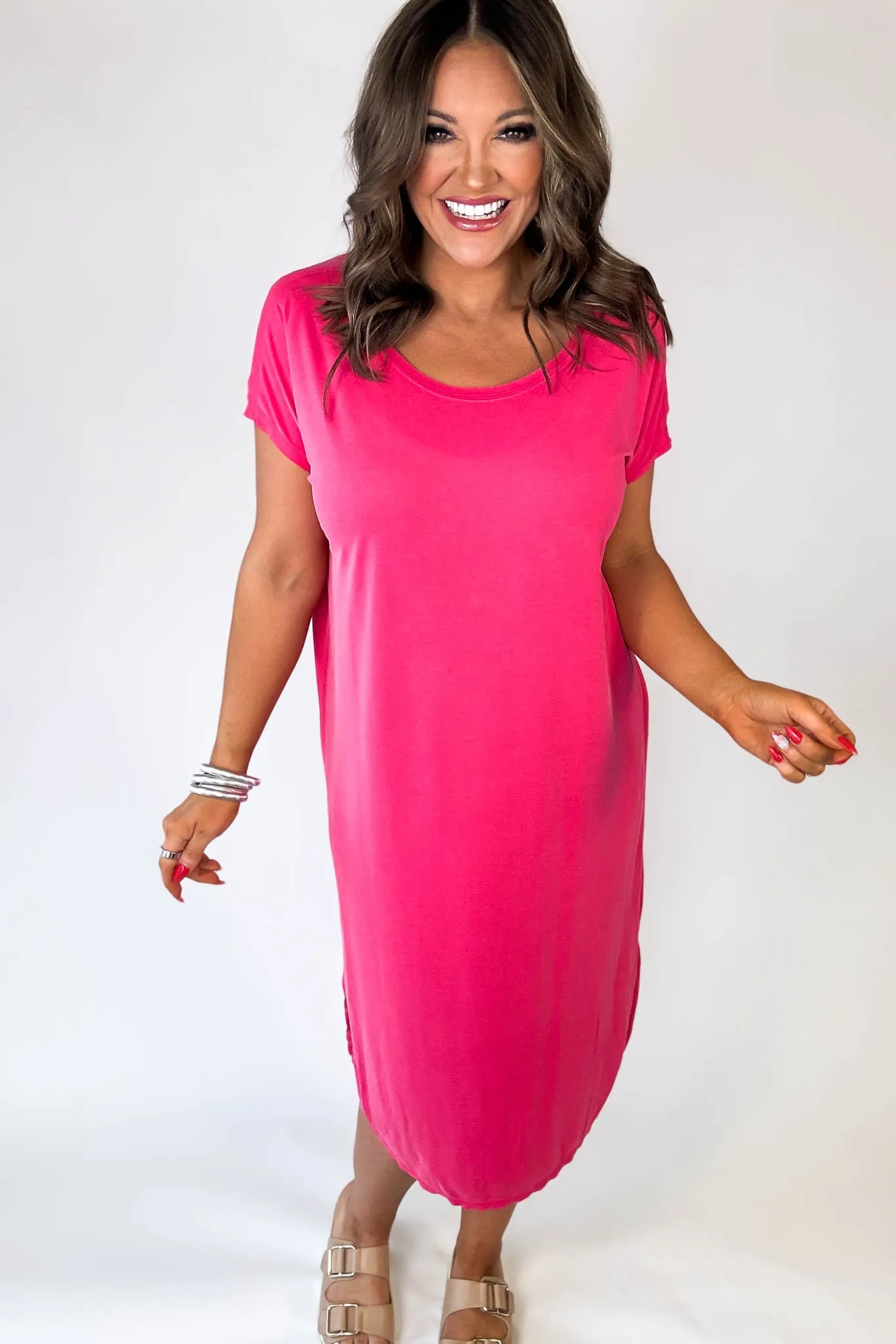 Super Soft Raspberry Midi Dress