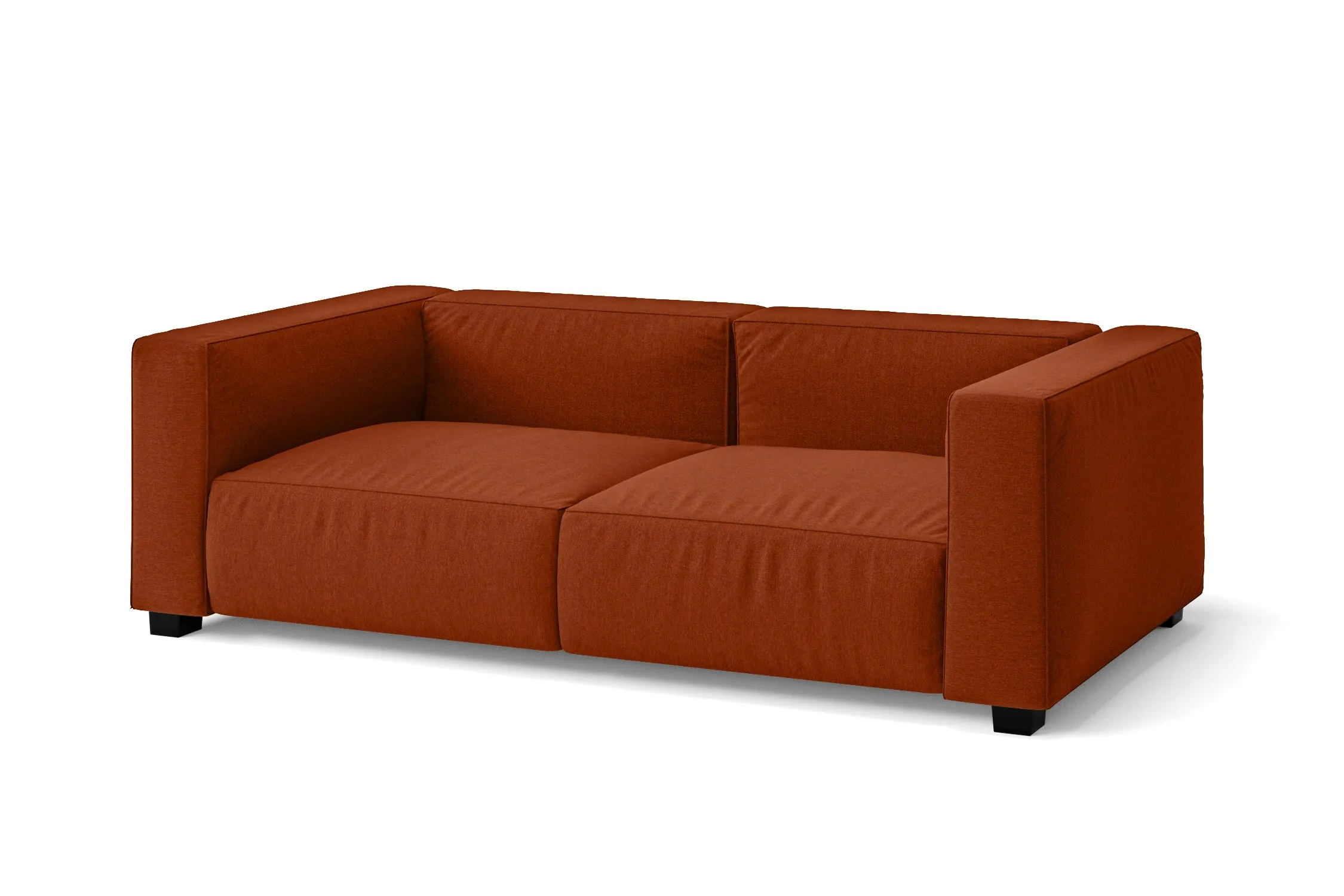 Taranto 2 Seater Sofa Orange Linen Fabric