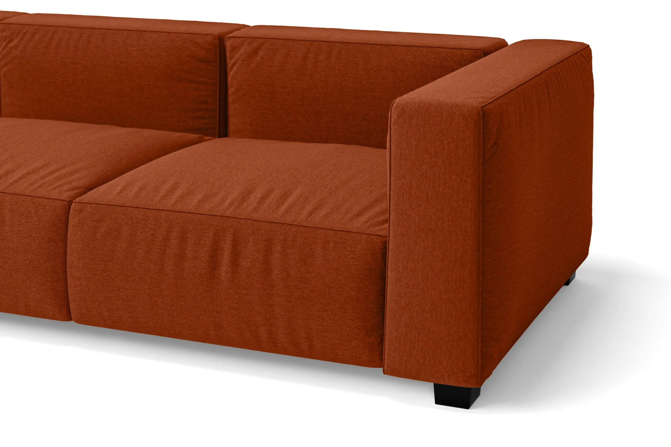 Taranto 2 Seater Sofa Orange Linen Fabric