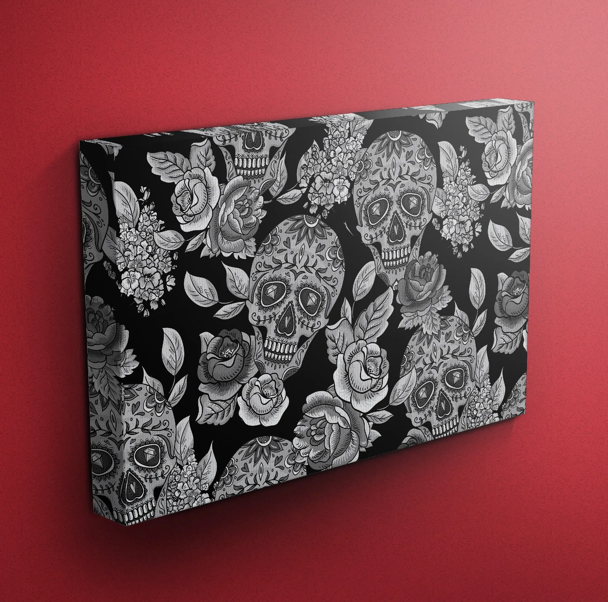 The Original Black Sugar Skull Gallery Wrapped Canvas