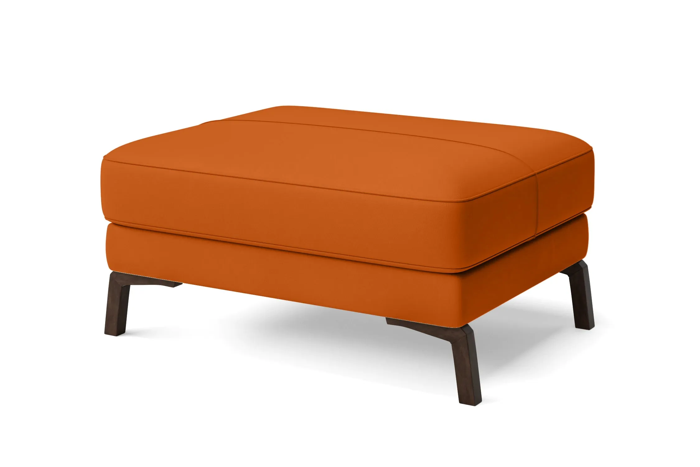 Turin Ottoman Orange Leather