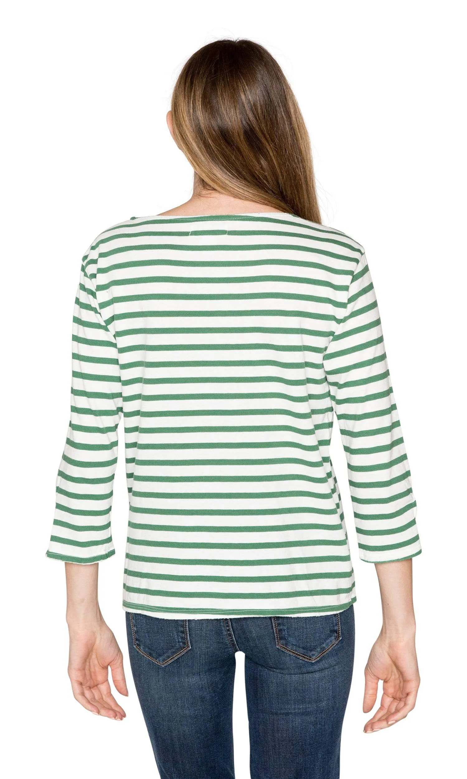 Velvet by Graham & Spencer Camber Stripe Knit Distressed Boat Neck Top