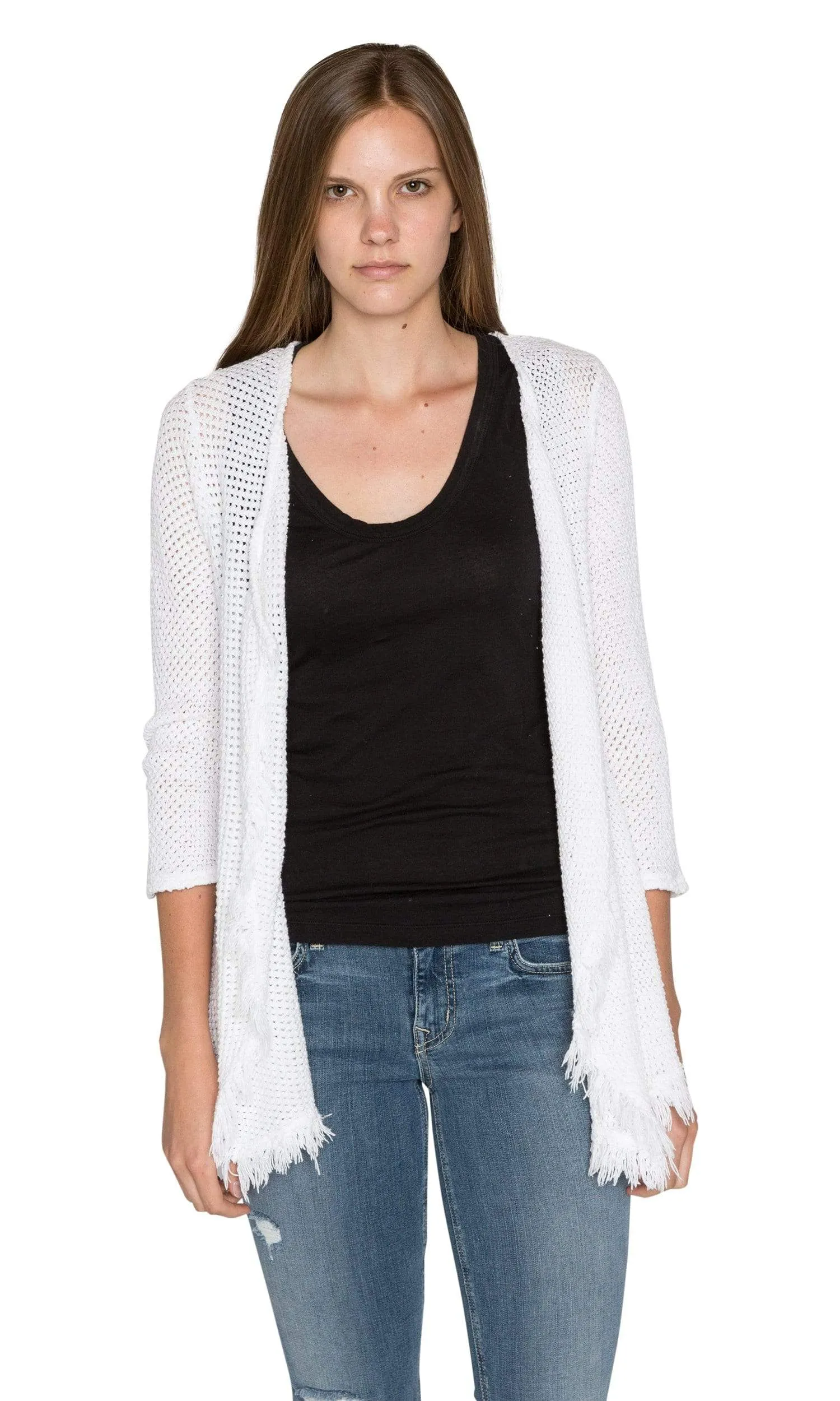 Velvet by Graham & Spencer Floran Crochet Knit Drape Cardigan