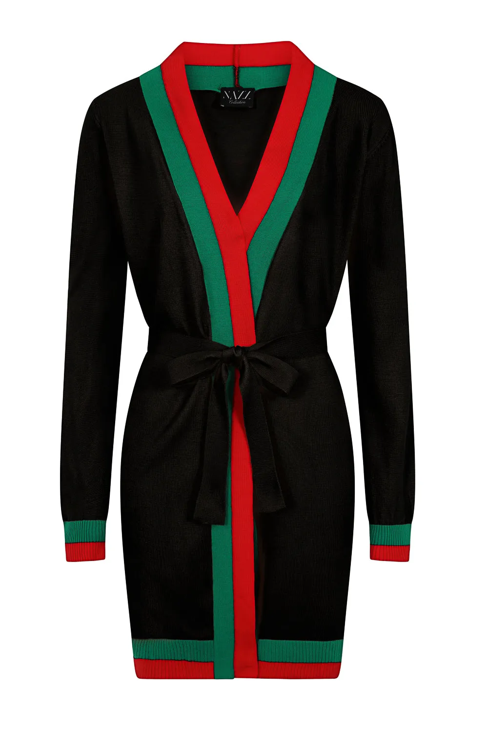 Zara Black Red and Green Striped Fine Knit 3 Piece Lounge Co-ord Set